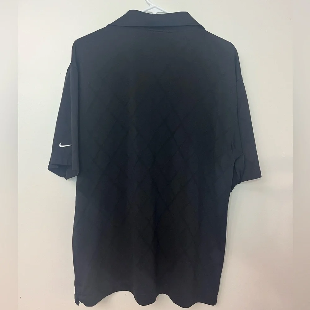 Nike Golf Dri-FIT Black Diamond Pattern Polo Size L